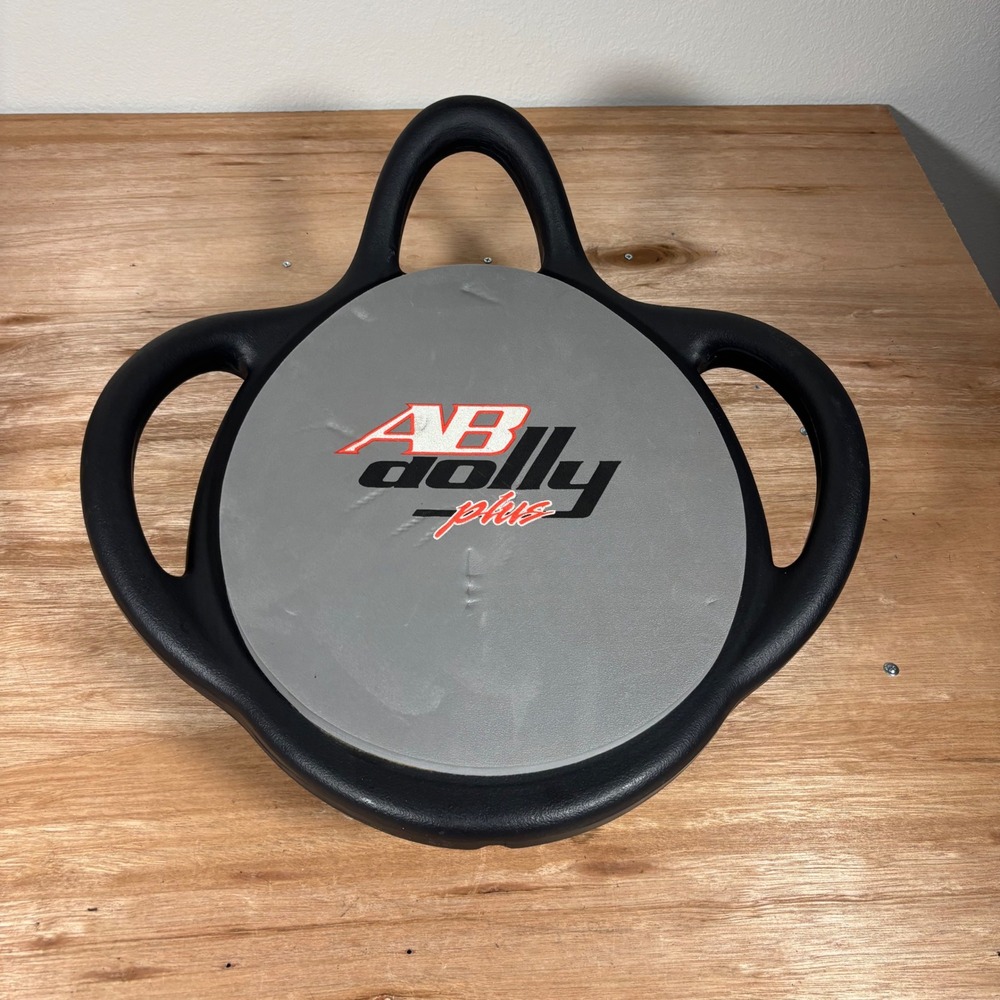 Ab Dolly Plus Core Home Gym Workout Fitness Equipment Black Gray with Casters